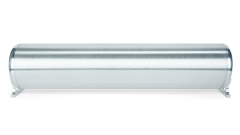 28\" FLO Tank W/ Viair 444c Black Compressor, 1/4\" & 3/8\" Fittings And Tank Mounting Hardware